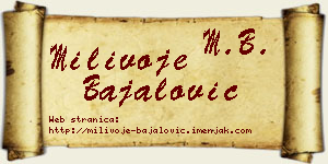 Milivoje Bajalović vizit kartica